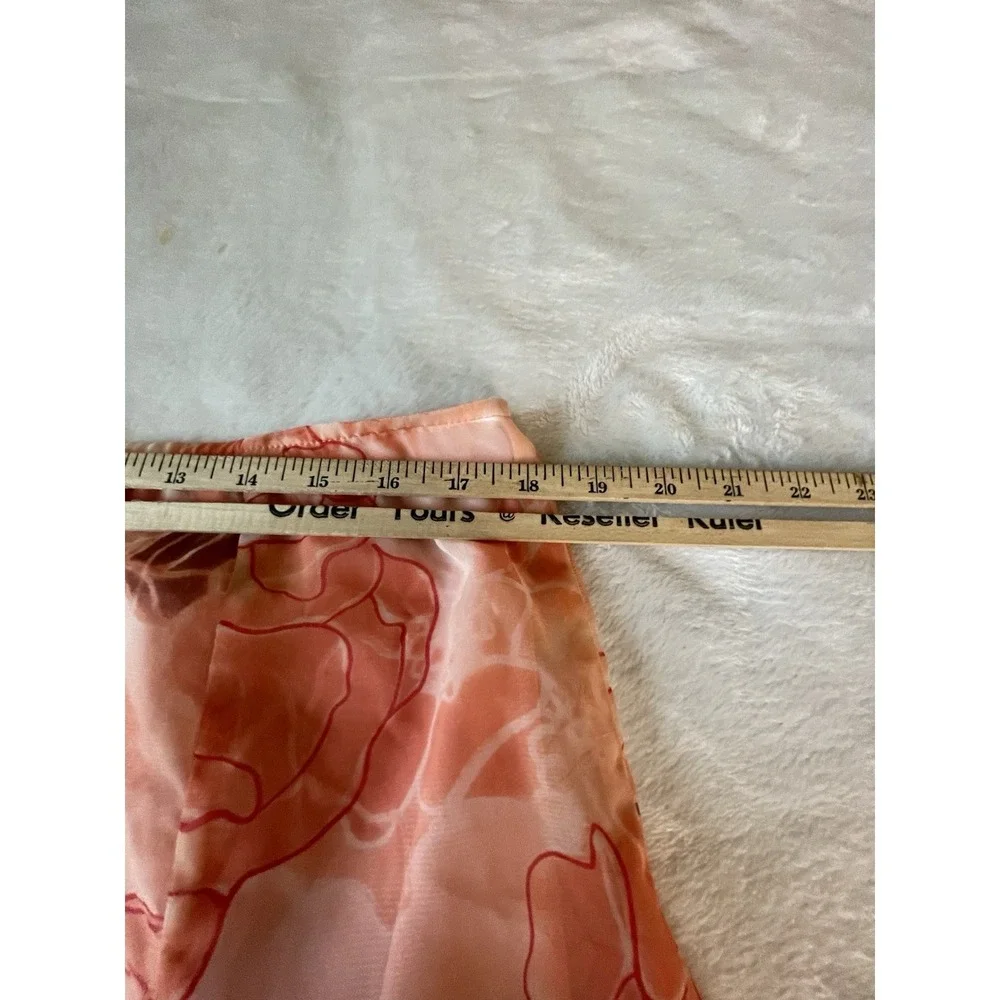 Sheri Martin Womens 18‎ Skirt Peach Handkerchief Hem Floral Elegant Lined